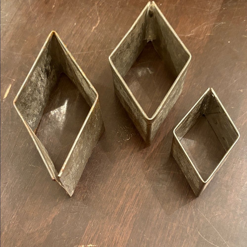 Set of Three Vintage Metal Cookie Cutters